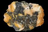 Cerussite Crystals with Bladed Barite on Galena - Morocco #165735-1